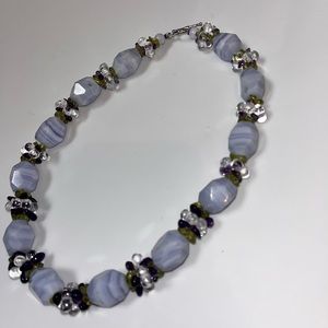 Ross Simmons Blue Lace Agate Amethyst Peridot Necklace